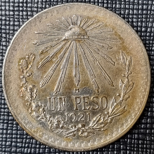 Moneda Mexicana 1 Un Peso Año 1921 Resplandor