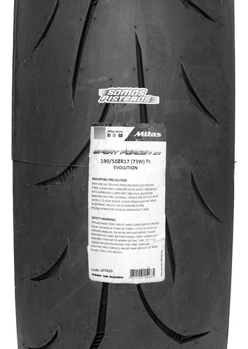 Llanta Mitas 190/50 17 Sport Force+ Evolution R6r Gsxr R1 Zx
