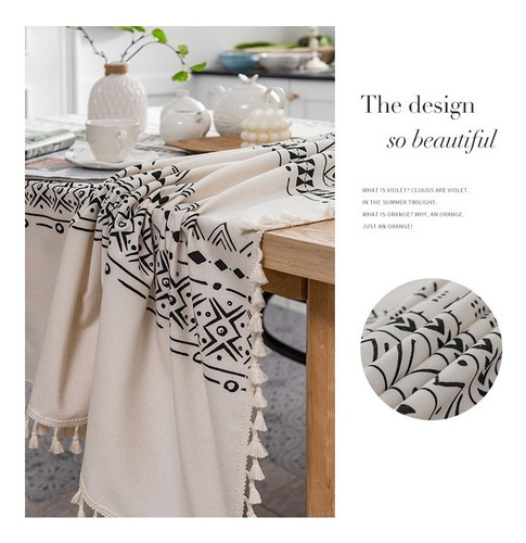 Rectangular P/mesa Mantel, Lino De Algodón 140/180/220*140cm