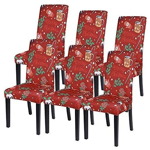 Juego De 6 Fundas Sillas De Comedor De Navidad  Tela De...