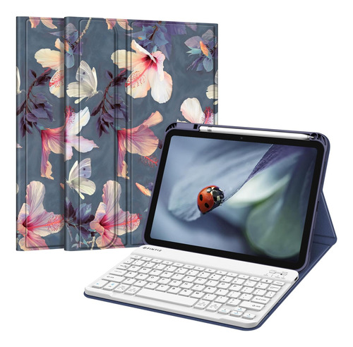 Funda Con Teclado Marca Fintie / Para iPad 10.9  / Blooming