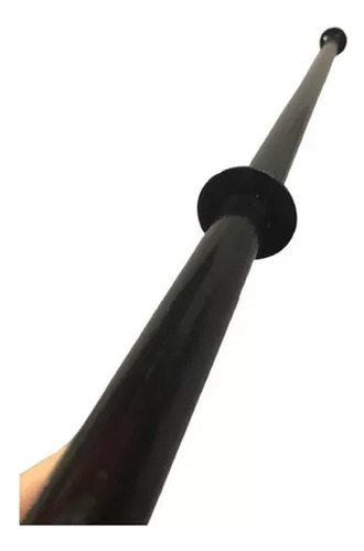 Barra 1,20m Maciça Preta Para Biceps E Triceps + 2 Presilhas