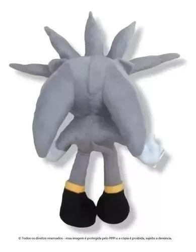 Silver Pelúcia Personagem Do Desenho Sonic Cinza