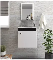 Comprar Mueble De Baño Suspendido 1 Puerta Bacha Y Espejo Mdf Muebles Web