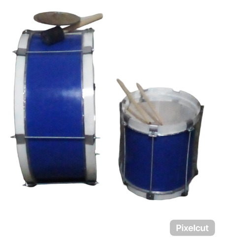 Kit Bombo 24 Con Platillos Y Repique 12 Azul