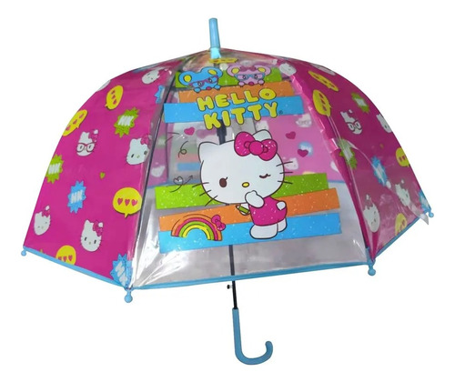 Paraguas Infantil C/pulsador 70 Cm Kitty Int 20133 Wabro