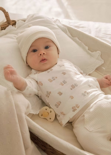 Set 3 Piezas Estampado Mayoral 9906 Bebe Beige 6-9 M