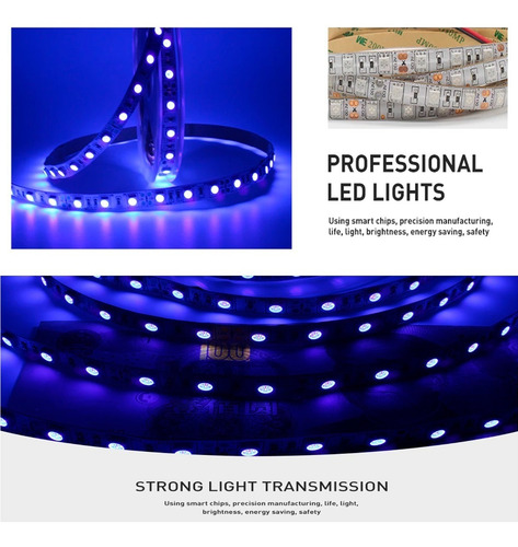Imagem 7 de 8 de Fita Led Uv Ultravioleta Luz Negra Serigrafia Aquário-50cm