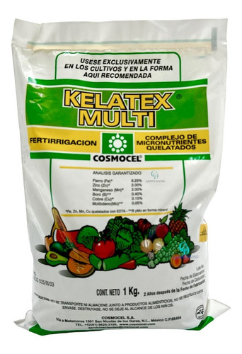 Kelatex Multi Bolsa 1kg Quelato De Hierro Zinc Manganeso 