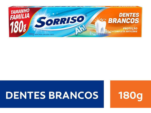 Creme Dental Sorriso Dentes Brancos Tamanho Família 180g