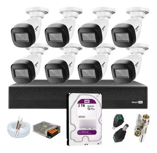 Kit Intelbras 8 Cam Vhd 1130b G7 2.8mm Dvr 1208 C/2tb Purple