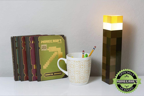 Minecraft Brownstone - Lámpara De Antorcha, Luz Nocturna Led