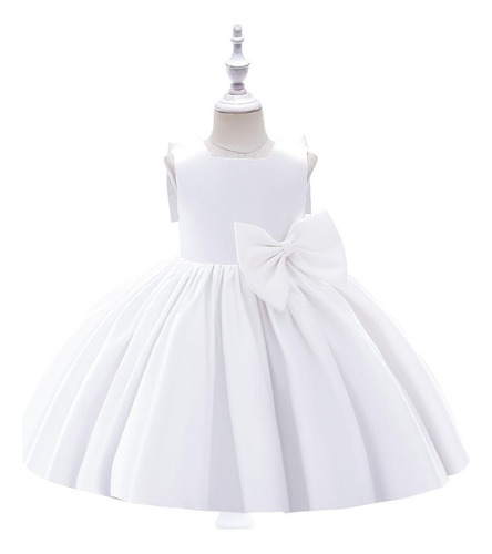 Vestido De Satén Con Lazo, Estilo Coreano, Fiestera, Para Ni