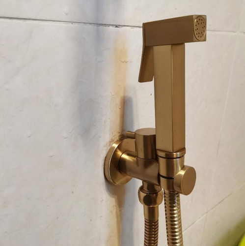 Ducha Higiênica Dourado Escovado Duchinha Banheiro Lavabo