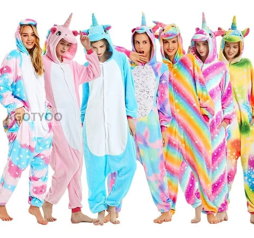 Pijamas Con Garra Unicornio Adultos Importado