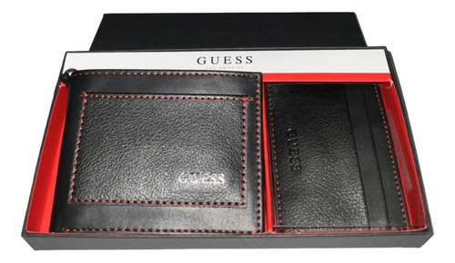 Billetera Guess + Tarjetero En Cuero Estuche Ed Especial