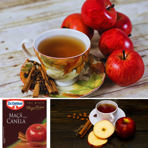 Chá Misto Maçã Com Canela 30 Sachês - Dr. Oetker Kit Com 2un