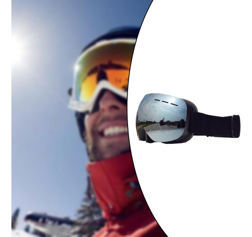 // Anti Fog Uv 400 Protección Marco Negro Nieve Lentes