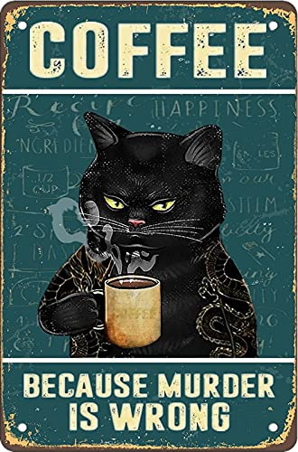 Cartel De Café Divertido Retro Cat Posters Vintage Dfvyy