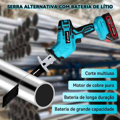 Victool Serrote Elétrico Recíproco Sem Fio Com 5 Lâminas