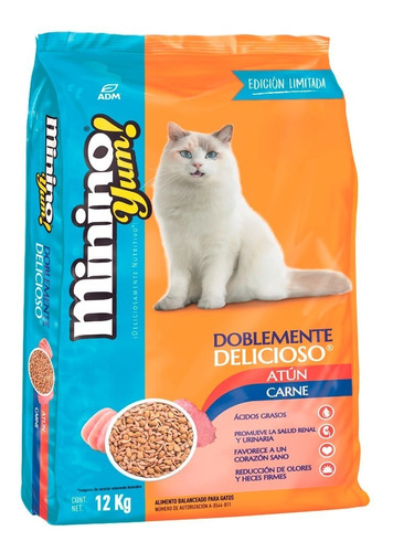 Alimento Minino Yum! Para Gato Sabor Atún Y Carne 12 Kg