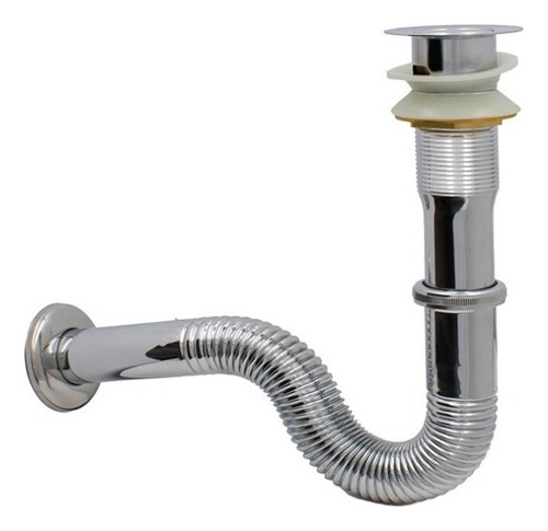 Cespol Desagüe Lavabo Ovalin Cromado Acero De Cadena Retro