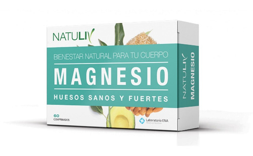 Magnesio 60caps Natuliv Huesos Sanos Y Fuertes 