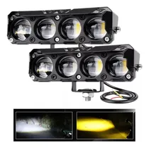 Comprar Juego Faros Led 4 Lupas Luz Blanca\u002Fambar Mayor Potencia X2
