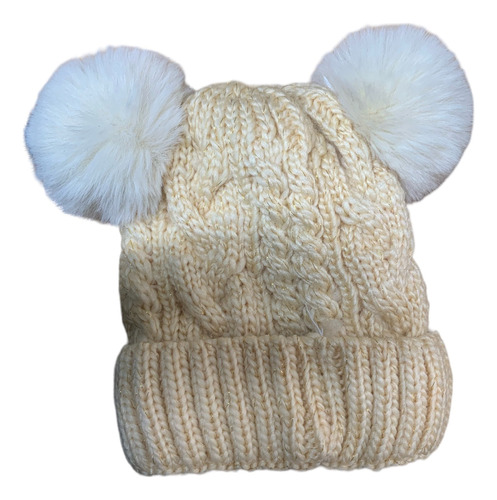 Gorro Para Invierno Con Chiporro Diseño Doble Pompon