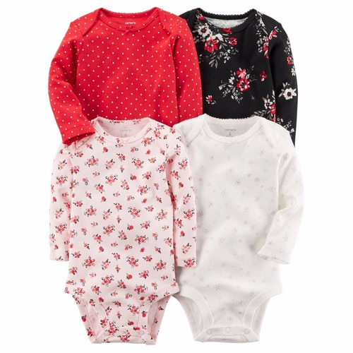 Carters Set 4 Pañaleros Navideños Bebes Niña Ropa Americana 