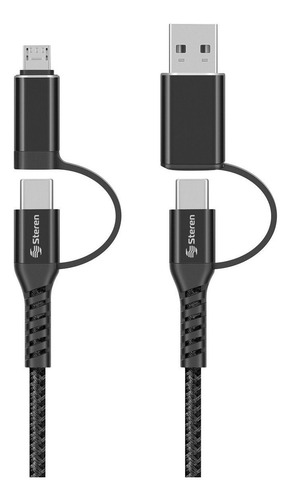 Cable 4 En 1, Usb/usb C A Micro Usb/usb C De 1 M | Usb-4711