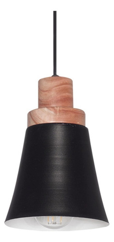 Imagen 1 de 1 de Lampara Colgante Techo Madera Paraíso Campana Metal Carilux
