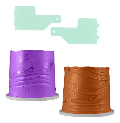 Carimbo 2 Mini Espátula Decorativa Mod. 6 P/ Decoração Torta Cor Verde Tiffany Mini Espátula Decorativa Modelo 6