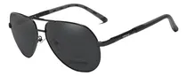 Comprar Anteojos de sol polarizados Kingseven Sol Oculos de Sol Polarizado Cinza e Azul Urbano armazón negro y lente gris