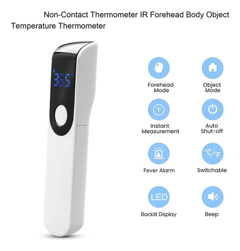 Mini Termómetro Infrarrojo Digital Médico De Mano Blanco