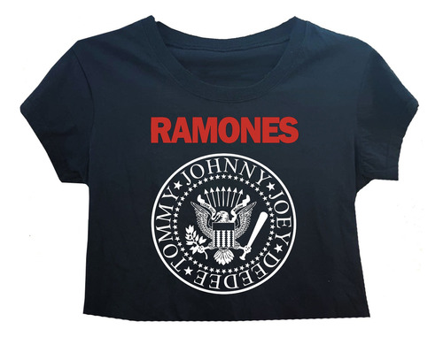 Remera Corta Top Crop The Ramones