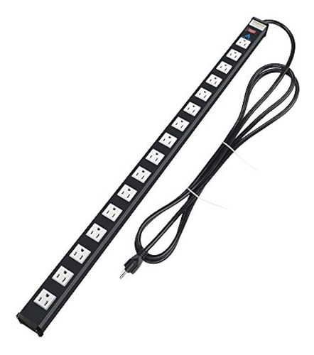 Axtra 16-outlets Surge Protector Metal Power Strip, Cable De