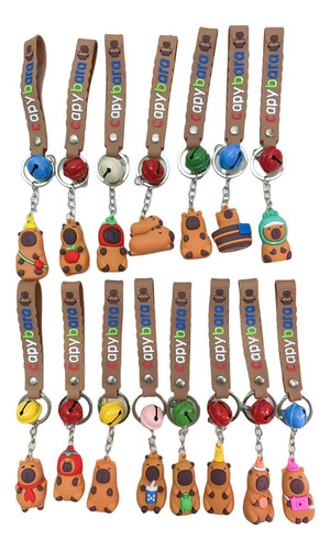 15 Llaveros Capibara San Valentin Amor Y Amistad Recuerdos Color 15pzs