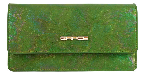 Portacelular Mini Bolso Para Dama Bordado Crossbody Yg-6747 Color Verde - Gr Cx-7