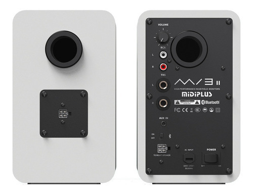 Imagen 4 de 5 de Monitores Estudio Activos Midiplus Mi3 Blanco 50w Par