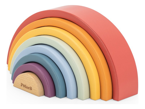 Arcoíris Apilable De Madera Encastre Polarb Colores Pasteles