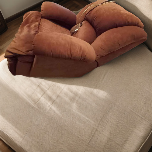 Sillon Relax Reclinable Con Masajeador Y Calor Impecable Marrón Claro Liso (Usado)