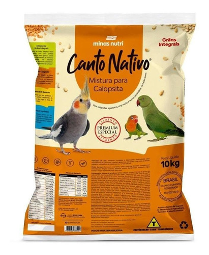 Mistura Para Calopsita Ração  Premium Canto Nativo 10kg