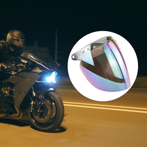 3 Snap Visor Para Cascos Abiertos Flip Up Down Face Retro