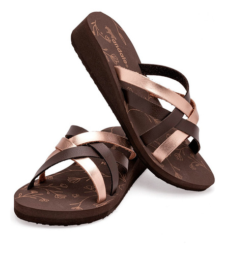 Sandalia Casual Dama Sideletas Mirna Cafe 22-26 *117-692 T5