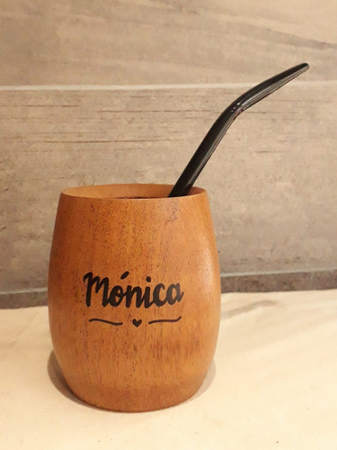 Imagen 4 de 10 de Mate Algarrobo Huevito Yuco +bombilla (opción Personalizado)