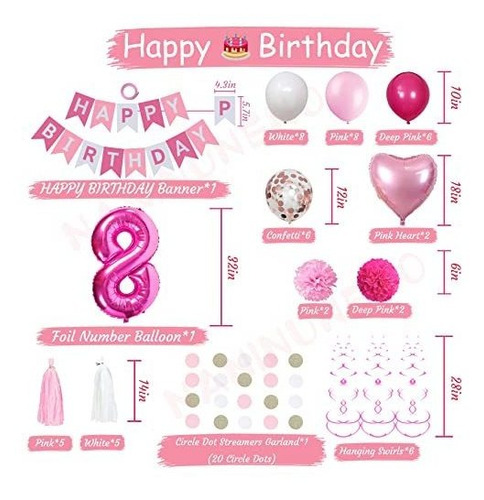 Globos De Fiesta Infantil Dulces Decoraciones De 8 Cumpleaño
