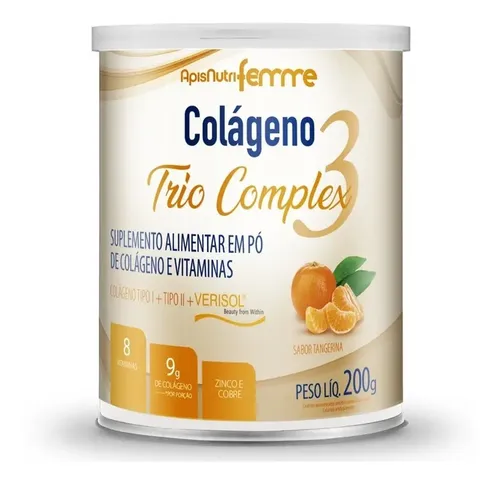 Kit 2 Colágeno Trio Complex Apisnutri Tangerina 200g Tangerina