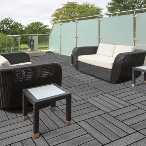 Baldosa Deck Wpc 30 X 30 Cm Apta Uso Exterior - Pack 1 M2