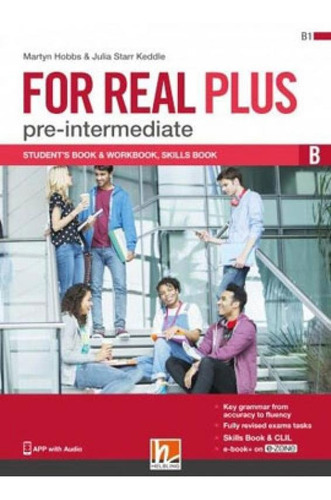 For Real Plus - Pre-intermediate - Student's Pack B + E-zone, De Keddle, Julia Starr. Editora Helbling Languages ***, Capa Mole Em Inglês